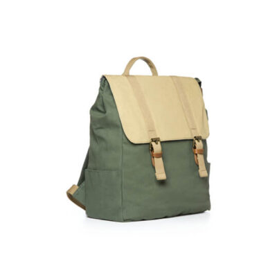 Mochila de lienzo y cuero ecológico